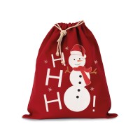 Image Produit Sac coton à cordon motif bonhomme de neige