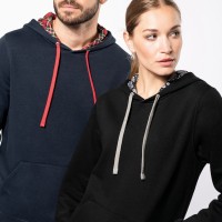 Image Produit Sweat-shirt à capuche contrastée à motifs unisexe