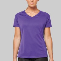 Image Produit T-shirt de sport manches courtes col v femme