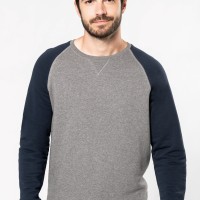 Image Produit Sweat-shirt Bio bicolore col rond manches raglan homme