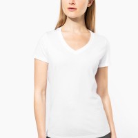 Image Produit T-shirt Supima® col V manches courtes femme