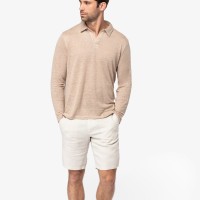 Image Produit Polo manches longues en lin homme